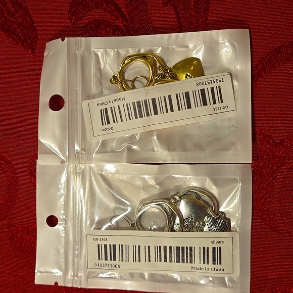 2 Pairs!  Vintage Silver-Plated Geometric Dangle Earrings - Unique Retro Bohemia - Picture 6 of 6